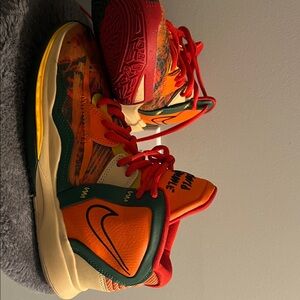 Nike Kyrie Infinity Black Orange, Red and Green High-Top Basketball Sneakers